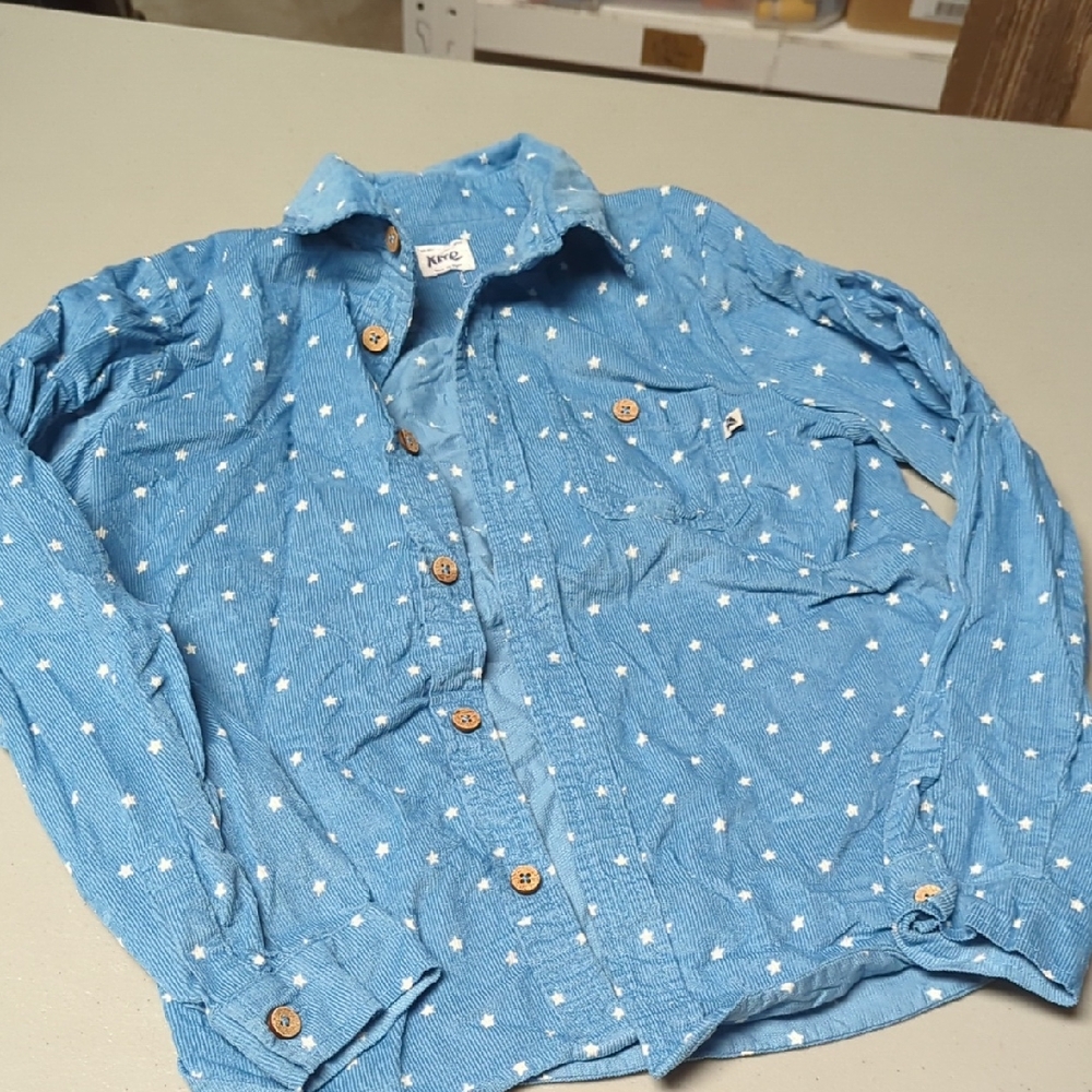 Kite Kids Blue Star Button-Down Cord Shirt - 10 Years